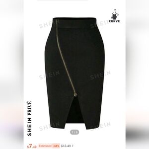 Black skirt with gold zipper